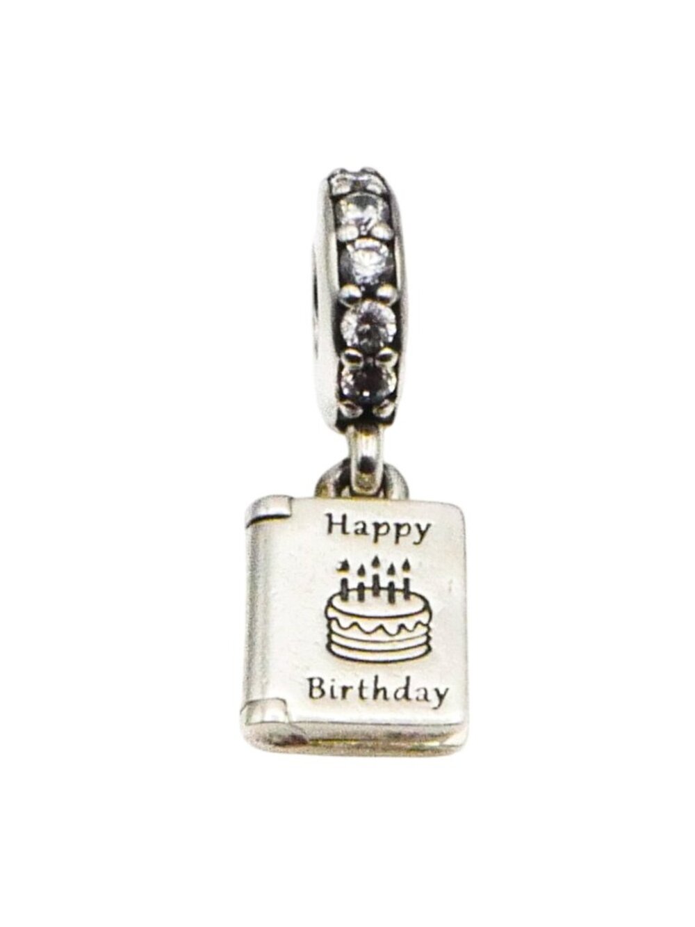 Pandora Birthday Wishes Sterling Silver Birthday Card Dangle Charm